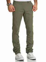 Herren Regular Slim Stretch Chino Hose Fit R7019 Olive W32/L32