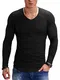 REHYPE Herren V-Neck Pullover Feinstrick Sweatshirt Longshirt Pulli PU-772 Schwarz M