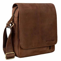 'Matt' Ledertasche Männer klein Vintage Umhängetasche Schultertasche Herrentasche für 9,7 Zoll iPads Tablet Herrenhandtasche Messenger Bag Echtes Leder, Farbe:Messina - braun