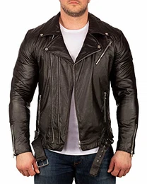 Herren Bikerjacke RS018 Schwarz - RS018 PU - Silver Zipper M
