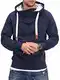 Rello & Reese Herren Hoodie High-Neck Kapuzenpullover Basic Sweatshirt MT-7440 [Navy,