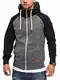 Rello & Reese Herren Sweatjacke Hoodie Zip-Jacke Kapuzenpullover MT-7681 [Dunkelgrau,