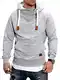 Rello & Reese Herren Hoodie High-Neck Kapuzenpullover Basic Sweatshirt MT-7440 [Grau,