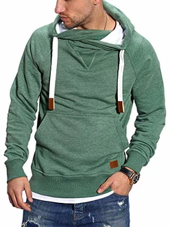Rello & Reese Herren Hoodie High-Neck Kapuzenpullover Basic Sweatshirt (MT-7440) Grün (MT-7440) Rello & Reese Herren Hoodie High-Neck Kapuzenpullover Basic Sweatshirt (MT-7440) Grün (MT-7440)