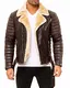 Reichstadt Herren Jacke Braun - RS008 PU - Silver Zipper M