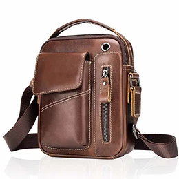 Herren Schultertaschen Vintage Mode Crossbody Tasche Braun