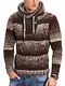 Rello & Reese Herren Pullover Hoodie Grobstrick Jacke Strickjcake MT-7710 [Braun, M]