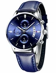 MEGALITH Herrenuhr Militär Chronographen Design Business Analog Uhren Blau