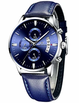 MEGALITH Herrenuhr Militär Chronographen Design Business Analog Uhren