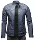 Crone Meo Herren Lederjacke Cleane Basic Echtleder Jacke (M, Steel Blue (Rindsleder))