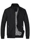 FTCayanz Herren Bomberjacke Übergangsjacke mit Stehkragen Jacke Kurz Mantel für Business Freizeit Schwarz S