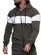 OneRedox Herren Pullover Zip Jacke Sweatshirt Longsleeve Langarm Hoodie Modell H-1268 Grau Weiss M