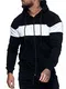 OneRedox Herren Pullover Zip Jacke Sweatshirt Longsleeve Langarm Hoodie Modell H-1268 Schwarz Weiss L