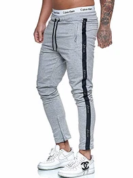 Herren Jogging Hose Jogger Streetwear Sporthose Modell KO-13105-JG Grau Schwarz M
