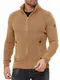 Red Bridge Herren Strickjacke Cardigan mit Stehkragen Basic Luxury (M, Camel)