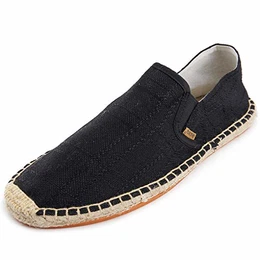 Flache Espadrilles aus Segeltuch für Männer Schwarz 41 EU