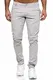 Elara Herren Chino Hose Regular Slim Fit Stretch Chunkyrayan MEL009-Grau-31/32