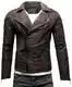 Crone Theo Herren Lederjacke Basic Biker Jacke aus weichem Rindsleder (M, Elephant (Nubukleder))