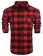 COOFANDY Herren Hemd Langarm Kariert Trachtenhemden Kentkragen Regular Fit Freizeit Herren Business Hemd für Freizeit Hochzeit Hemden Langarmhemd