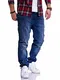 JACK & JONES Herren Jeans Clark ARIS Regular Fit Straight Leg Denim Herrenhose Dark Blue Denim W32 L32