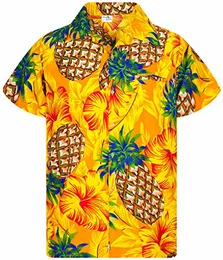 Funky Hawaiihemd, Kurzarm, Pineapple Hibiscus, Gelb, M
