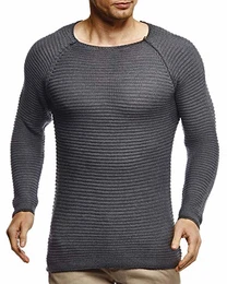 Strickpullover Herren Rundhals (Grau, Größe XXL) - Dünner Männer Strick Pullover für Winter & Sommer - Coole Crewneck Männer Pullover