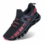 JSLEAP Sportschuhe Turnschuhe Laufschuhe Sneaker Schwarz/Rot (265)