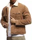 Leif Nelson Herren Kordjacke Basic Stretch Jacke mit Reverskragen innen gefüttert Reverskragennjacke Übergangsjacke Freizeitjacke Slim Fit LN9610 Größe M Camel