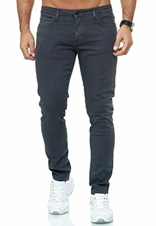 Red Bridge Herren Jeans Hose Slim-Fit Röhrenjeans Denim Colored Anthrazit
