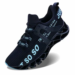 Herren Fitness Laufschuhe Atmungsaktiv rutschfeste Mode Sneaker Sportschuhe,5 Blau,42 EU