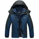 MAGCOMSEN Winterparka Herren Gefüttert Skijacke Funktionsjacke Warm Wanderjacke Männer Wasserdicht Fleecejacke Dick Kapuzenjacke mit Multi Taschen Denimblau M