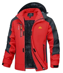 MAGCOMSEN Winterparka Herren Outdoorjacke Rot