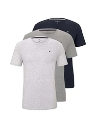 Herren Basic T-Shirt im Dreierpack 1019787, 11087 - Middle Grey Melange, M