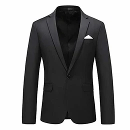 Herren Sakko Slim Fit Anzugjacke für Business Hochzeit Eleganter 1 Knöpfen Blazer