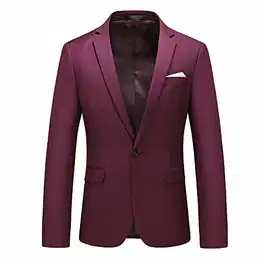 Herren Sakko Slim Fit Anzugjacke für Business Hochzeit Freizeit Sportsakko 1 Knöpfen Blazer