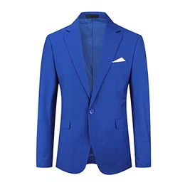 Herren Sakko Slim Fit Anzugjacke für Business Hochzeit Freizeit Sportsakko 1 Knöpfen Blazer