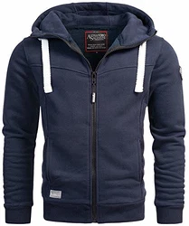 A. Salvarini Herren Pullover Langarm Sweatshirt Kapuzen Hoodie Biker AS123 (AS-123) Navy (AS-123-Navy-Gr.M)