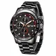 LIGE Herren Uhren Elegant Militär Sport Wasserdicht Chronograph Edelstahl Armbanduhr Männer Schwarz Herrenuhr Markenuhren Analog Quarzuhr