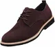 KEENPACE Herren Schnürschuhe Wildleder Schuhe Leder Suede Oxford Braun 43 EU