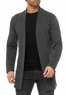 Red Bridge Herren Cardigan Jacke Sweat-Jacke Sakko Long Cut