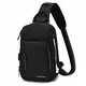 Wind Took Schultertasche Herren Taschen Brusttasche Sling Bag Crossbody Rucksack mit USB Ladeanschluss Kopfhörer Loch für Reise Arbeit Sport Daypack