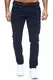 Elara Herren Chino Hosen Gürtel Elegant Chunkyrayan MEL0151-Navyblau-31/32