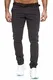 Elara Herren Chino Hosen Gürtel Elegant Chunkyrayan MEL0151-Anthrazit-31/32
