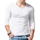 Herren Slub Henley Laufen T-Shirt Kurz Ärmel Leicht Entspannt Passen Beiläufig mit 3 Knöpfen Knopfleiste Rundhals Hemden 9308 Weiß M