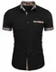Herren Kurzarm Hemd Freizeit Regular fit einfarbig Shirt Kent Kragen
