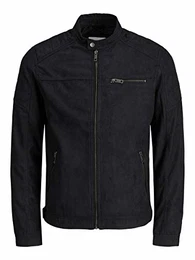 Herren JJEROCKY JACKET NOOS Kunstlederjacke, Jet Black, M
