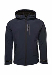 Mens Hooded Softshell Parka, Navy, M