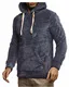Leif Nelson Herren Hoodie Teddy Fleece Pullover mit Kapuze Kapuzenpullover für Männer Pulli Longsleeve Sweatshirt LN20105 Größe M Anthrazit