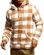 Leif Nelson Herren Hoodie Teddy Fleece Pullover mit Kapuze Kapuzenpullover für Männer Pulli Longsleeve Sweatshirt LN20110 Größe M Camel-Ecru