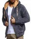 Leif Nelson Herren Sweatjacke Teddy Fleece Jacke mit Kapuze Freizeitjacke für Männer Kapuzenjacke Hoodie Übergangsjacke LN20115 Größe S Anthrazit